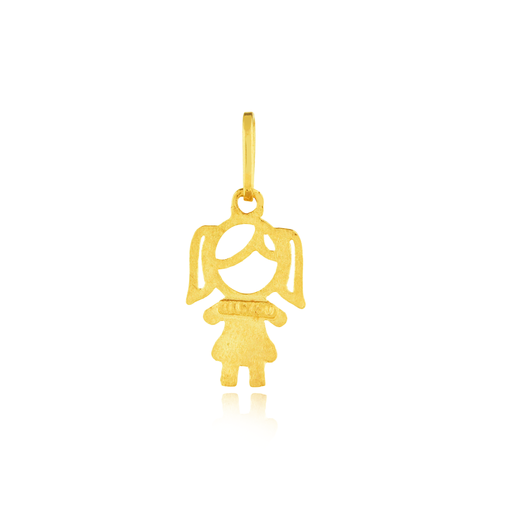 Pingente De Ouro 18k Menina / Filha