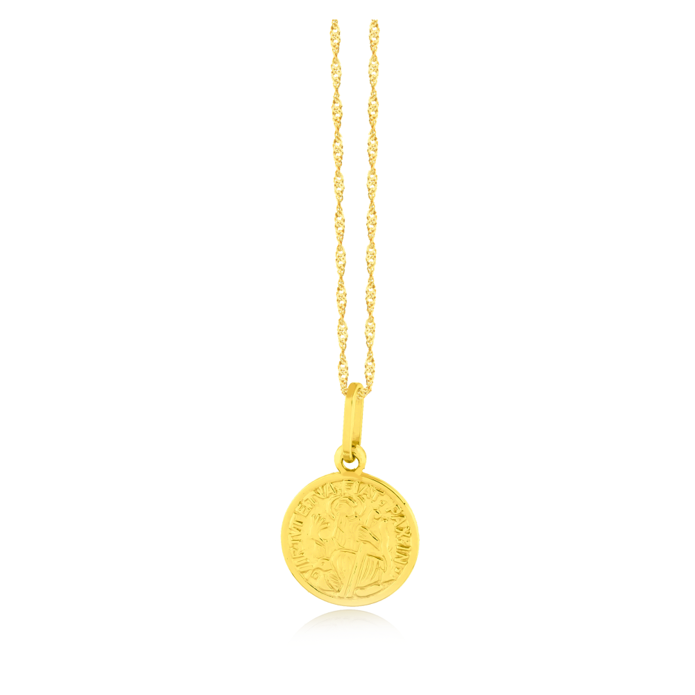 Pingente de ouro 18k São Bento frente e verso