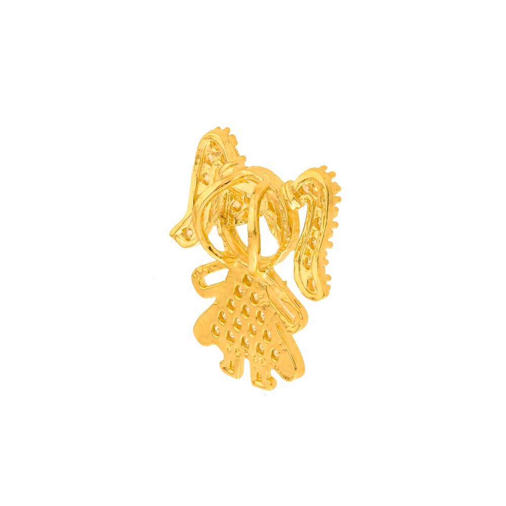 Pingente menina de ouro 18k pedras 