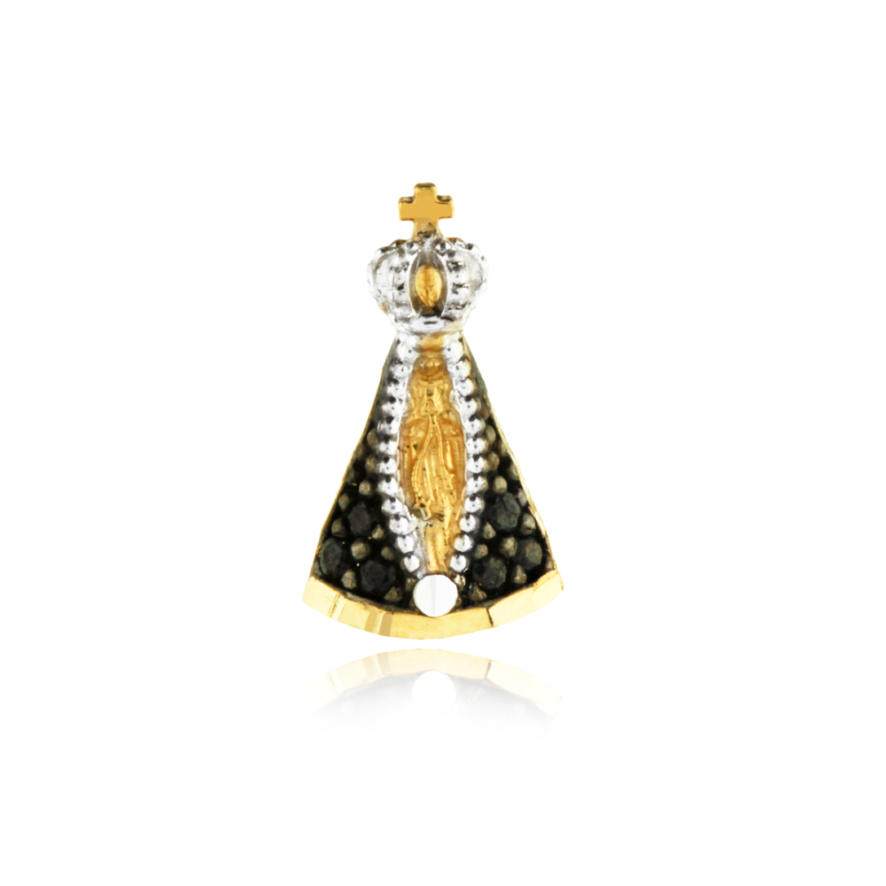 Pingente Nossa Senhora Aparecida de ouro 18k mini