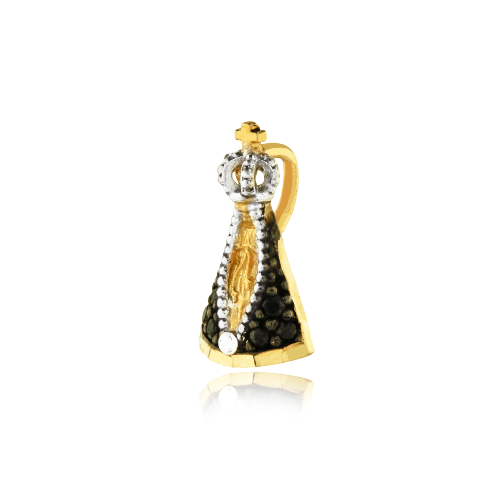 Pingente Nossa Senhora Aparecida de ouro 18k mini