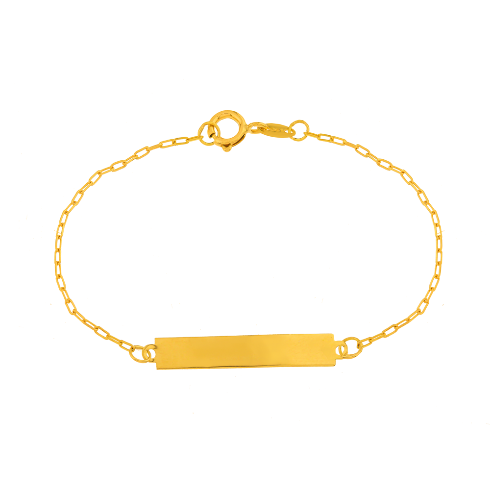 Pulseira de bebê com nome ouro 18k 11cm light