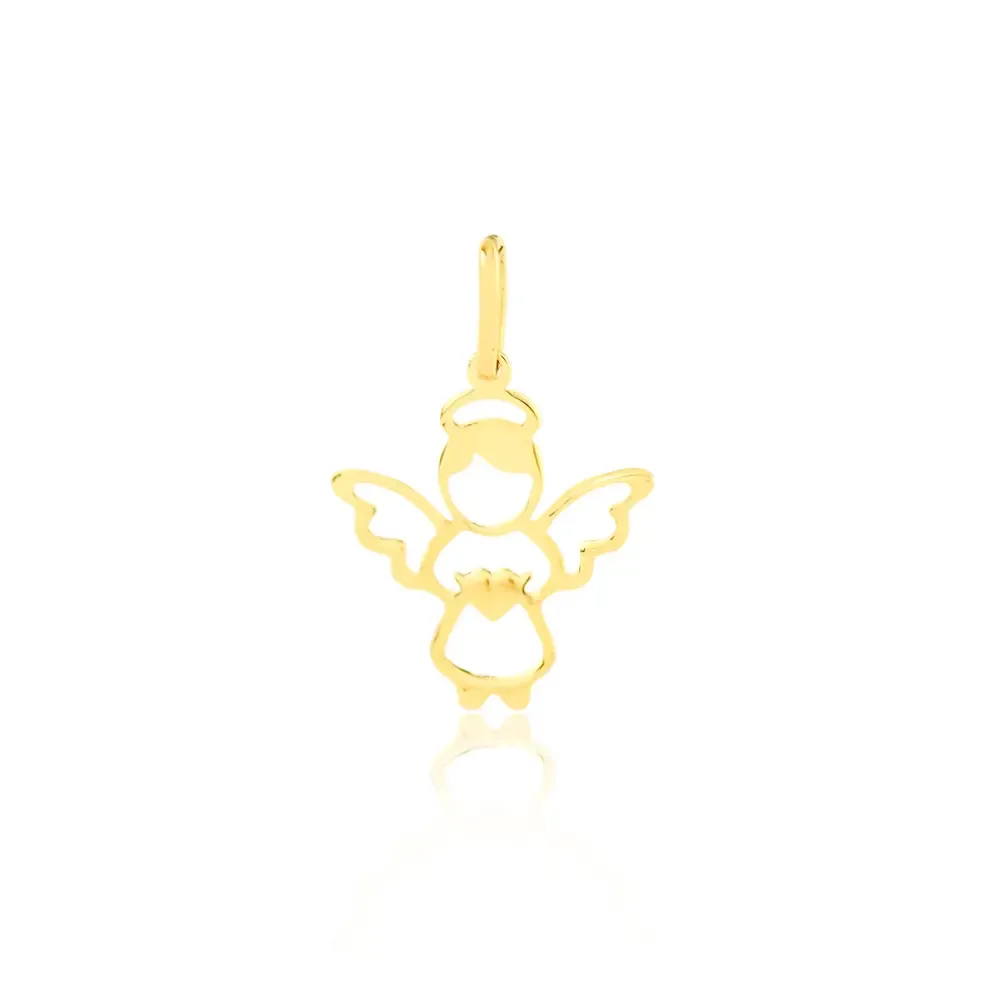 Pingente anjo da guarda de ouro 18k menino