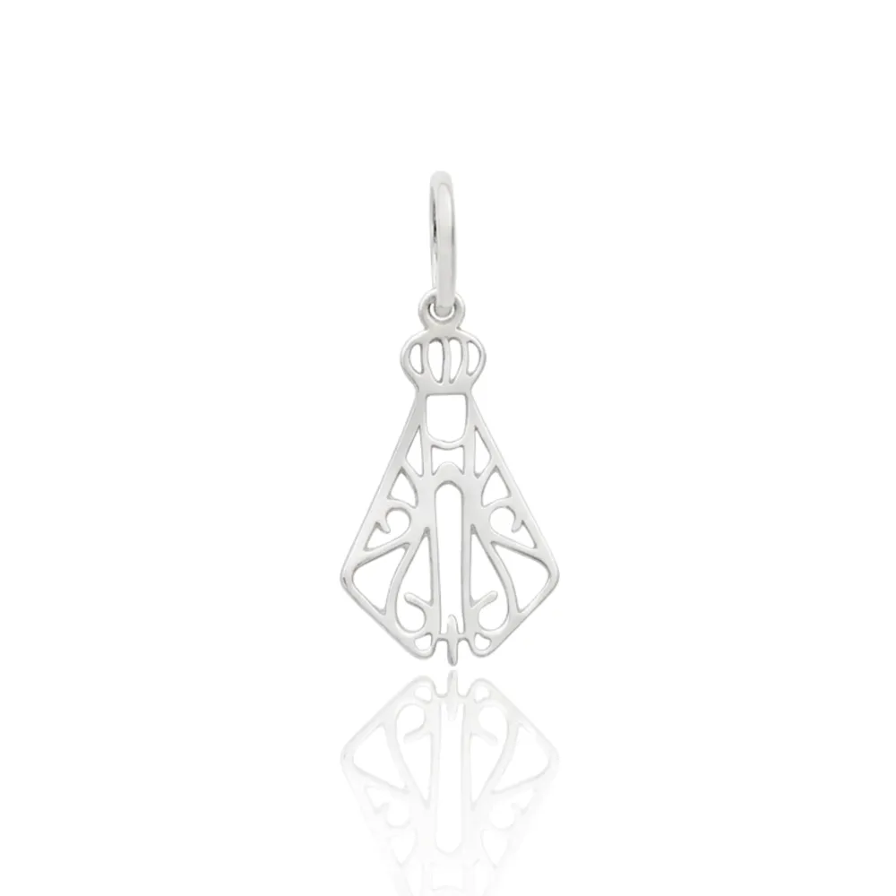 Pingente Nossa Senhora Aparecida de ouro branco 18k XIX