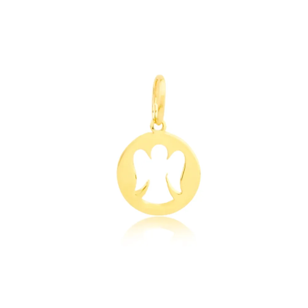 pingente anjo da guarda de ouro 18k medalha