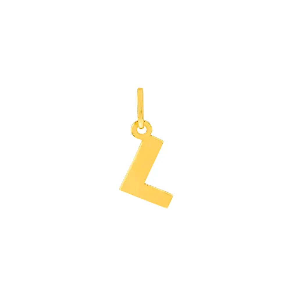 Pingente letra L de ouro 18k