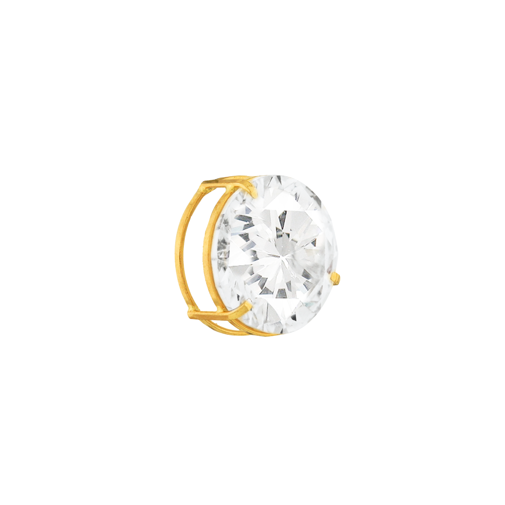 Pingente de ouro 18k ponto de luz grande 9mm