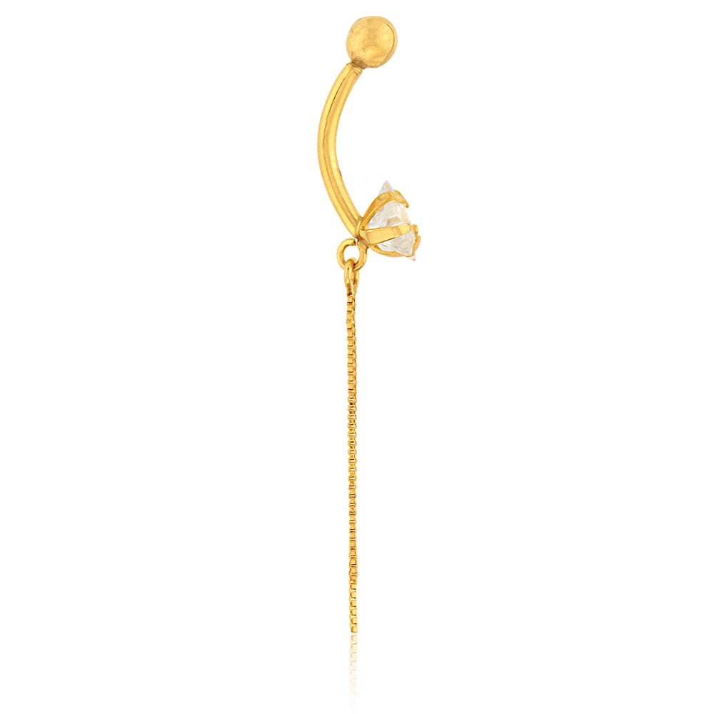 Piercing de umbigo de ouro 18k estrela com veneziana