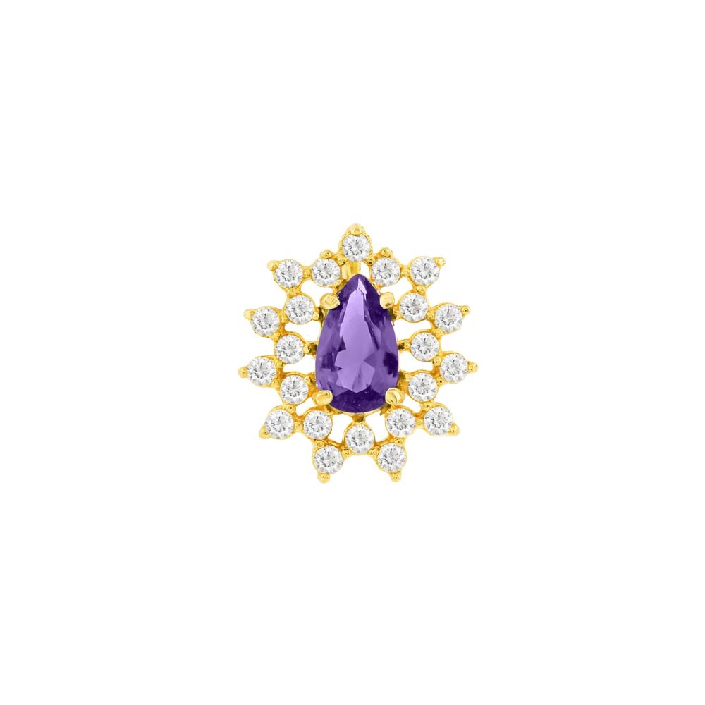 Pingente de diamante e ametista ouro 18k Hill Collection