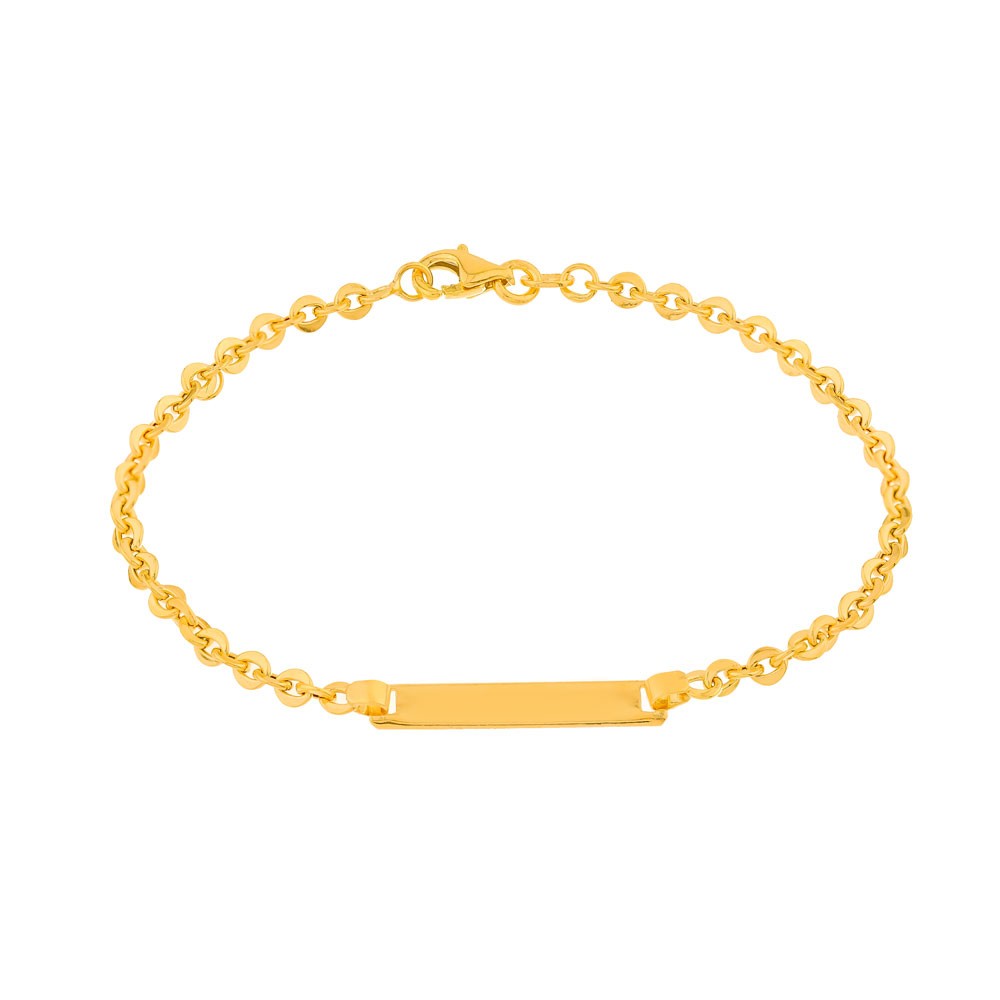 Pulseira infantil masculina de ouro 18k chapinha