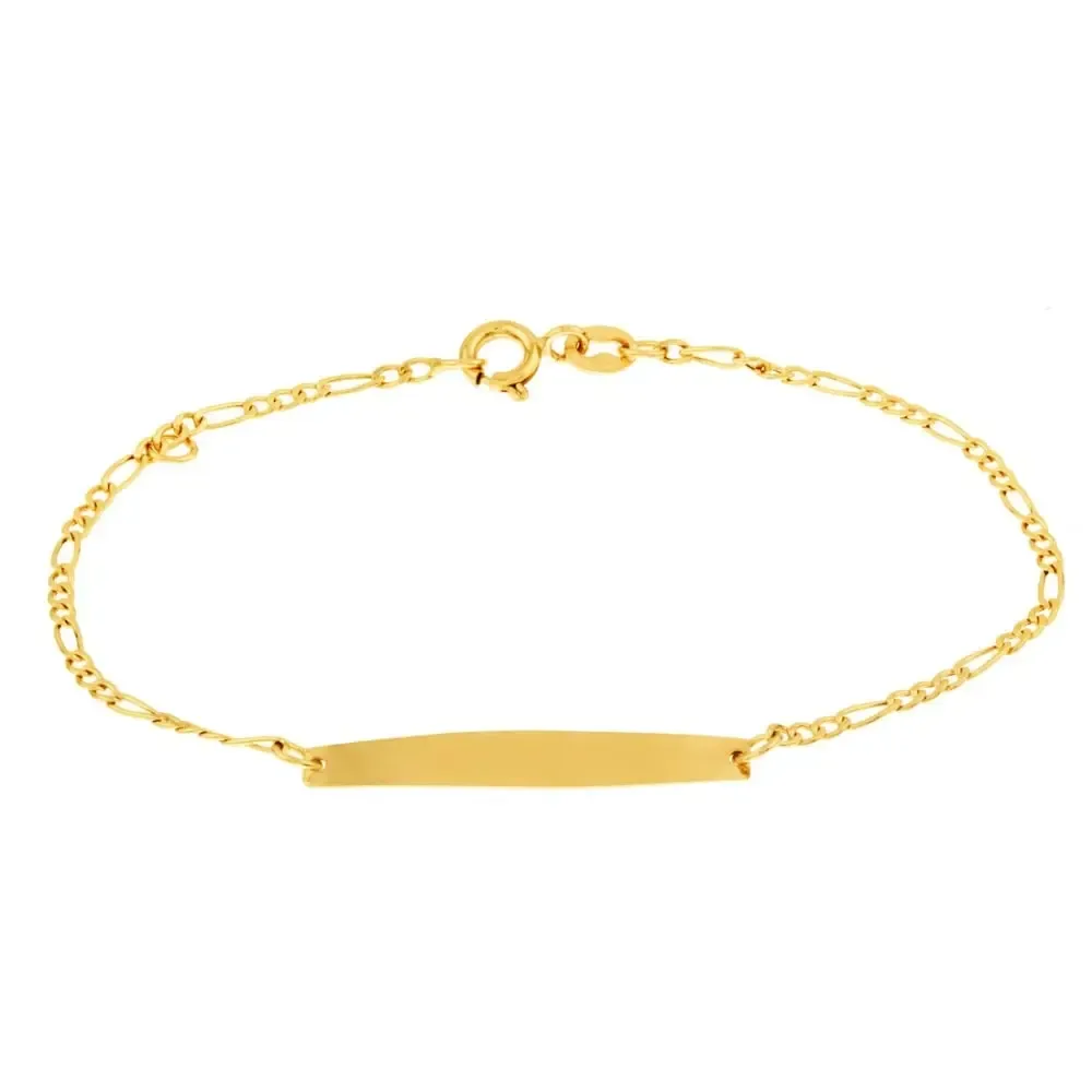 Pulseira de ouro 18k corrente groumet infantil 