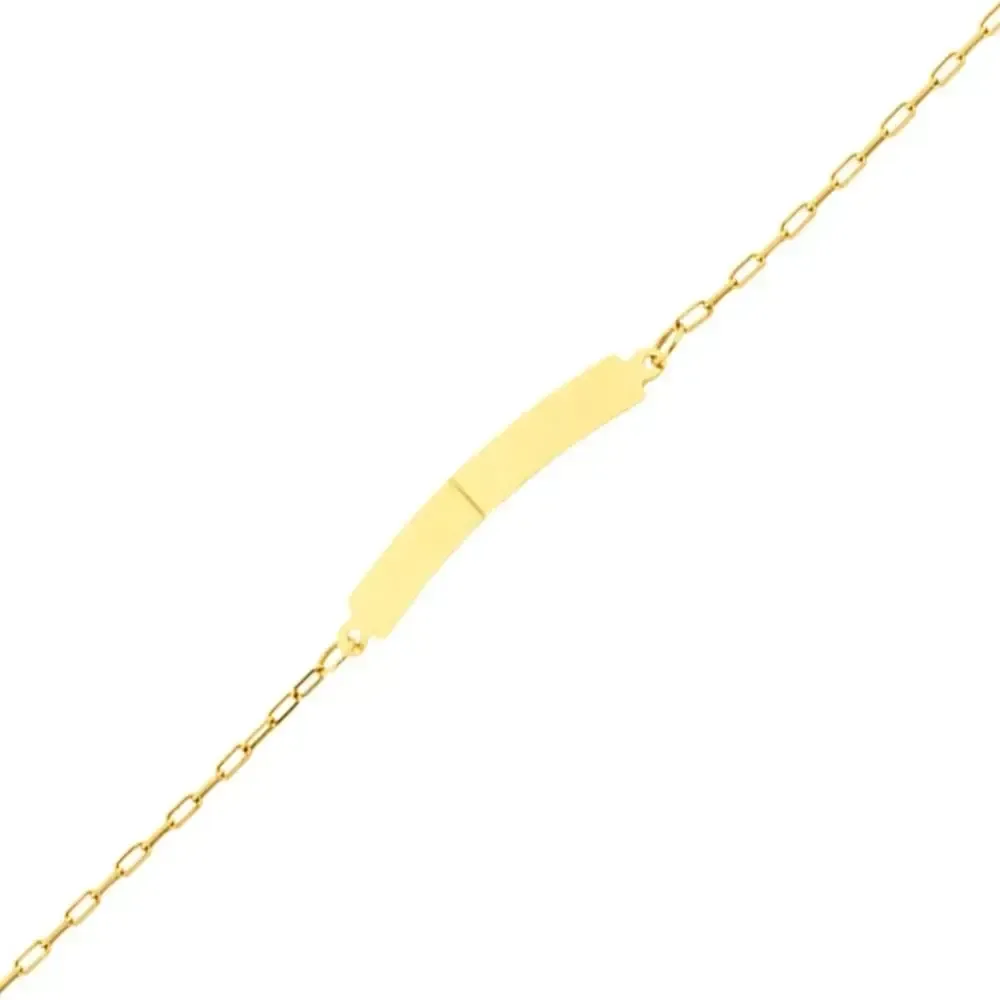 Pulseira De Ouro 18k Infantil Com Placa Para Nome PU010