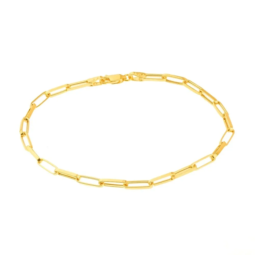 Pulseira de ouro 18k masculina - malha cartier 1mm