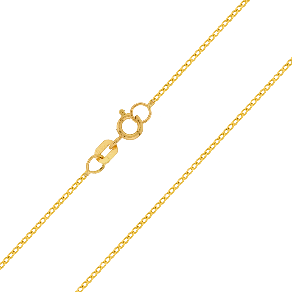 Pulseira masculina infantil 15cm ouro 18k elos 3x1
