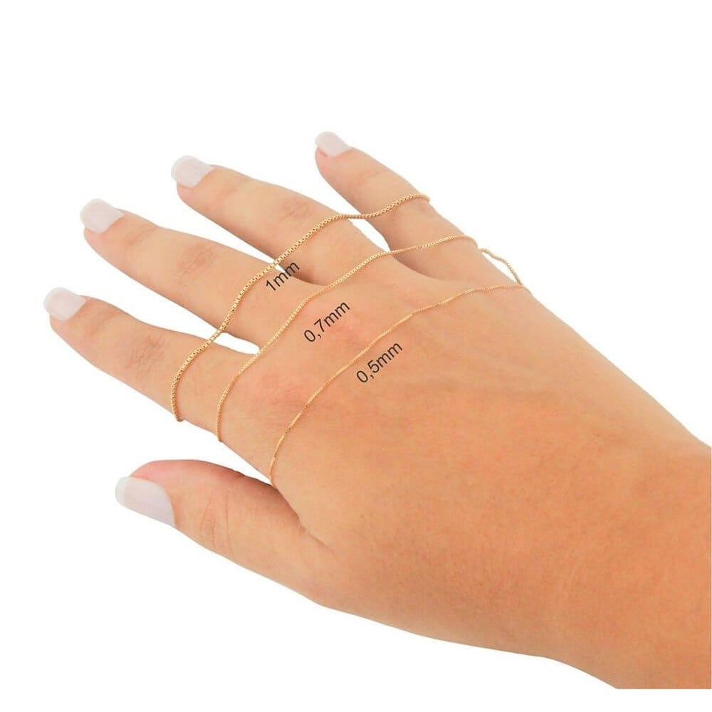 Corrente de ouro 18k feminina veneziana 40cm 0,5mm