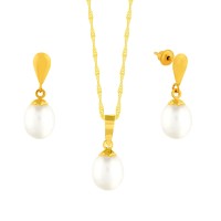 Conjunto de ouro 18k pérolas