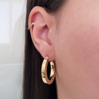 Brinco argola de ouro 18k redonda 26mm