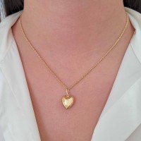 Pingente coração de ouro 18k polido oco M