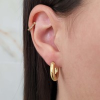 Brinco argola de ouro 18k grossa redonda