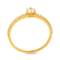 Anel de ouro 18k solitário noivado com seis garras
