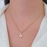 Pingente São Jorge de ouro 18k placa pequena