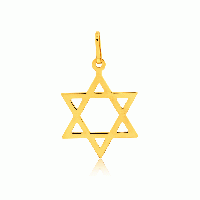 Pingente de ouro 18k estrela de Davi hexagrama