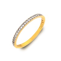 Anel de ouro 18k com face em ouro branco cravejada em zircônias Anel