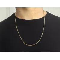 Corrente de ouro masculina feminina grumet 60cm fina