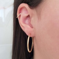 Brinco argola de ouro 18k redonda 30mm