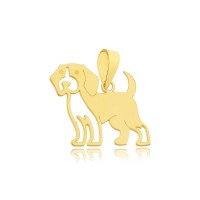 Pingente de ouro 18k cachorro raça Beagle