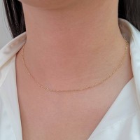 Corrente de ouro 18k feminina coração 40cm