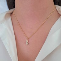 Pingente cachorro de ouro 18k cravejado P