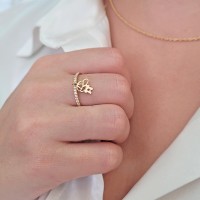 Anel filho menino meia aliança ouro 18k