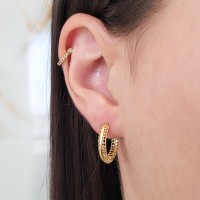 Brinco argola de ouro 18k redonda oca 