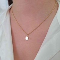 Pingente placa de ouro 18k oval pequena 
