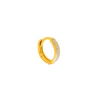 Brinco argola masculino de ouro 18k uma peça ródio