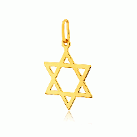 Pingente de ouro 18k estrela de Davi hexagrama