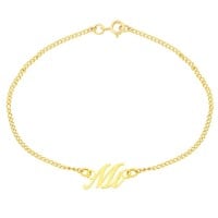 Pulseira Com Nome De Ouro 18k Duas Letras foto frontal 