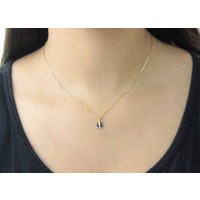 Pingente Nossa Senhora ouro 18k manto pedras azuis