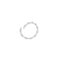 Piercing de ouro branco 18k cartilagem argola torcida