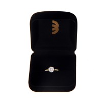 Anel de ouro 18k solitário com pedra de zircônia 6mm