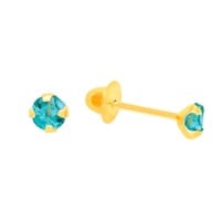 Brinco ponto de luz de ouro 18k mint 4mm