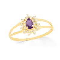 Anel de diamante e ametista ouro 18k Hill Collection