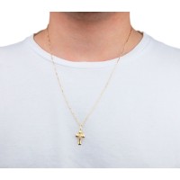 Pingente de ouro 18k crucifixo Jesus Cristo masculino / feminino