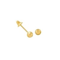 Conjunto De Ouro 18k Pulseira De Bolinha Com Placa E Brinco De Bola 3mm
