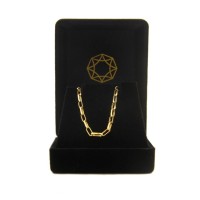 Corrente de Ouro 18k masculina 60cm com elos 3x1 macico foto na caixinha de veludo 