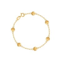 Pulseira De Ouro 18k Infantil (Bebe) Bolinha foto frontal da pulseira 