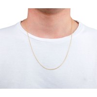 Corrente de ouro 18k masculina / feminina 60cm grumet 3,65g foto corrente no corpo 