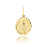 Pingente Nossa Senhora das Gracas de ouro 18k face unica foto verso do pingente