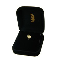 Brinco ou piercing de ouro 18k flor com pedras